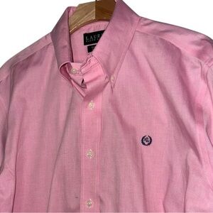 Lauren Ralph Lauren Men’s 16.5 Pink Cotton Long Sleeve Oxford Button Down Shirt